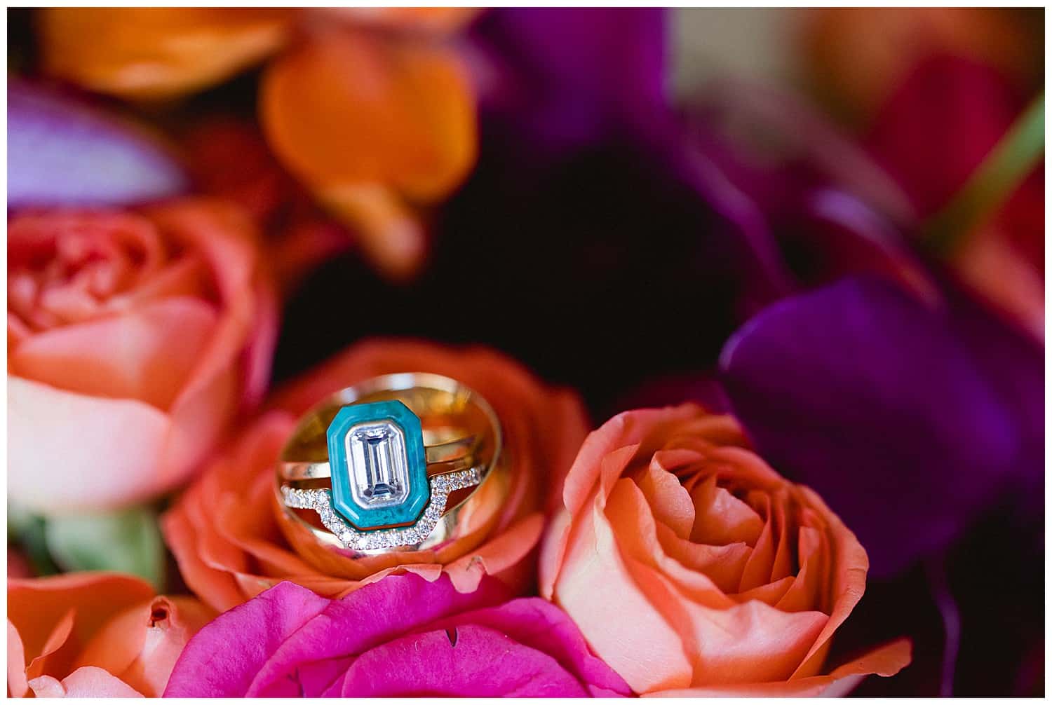 bridal bouquet & rings